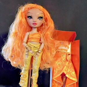 Orange Fashion Doll with Gold Outfit - Kids Toys Dolls & Accessories